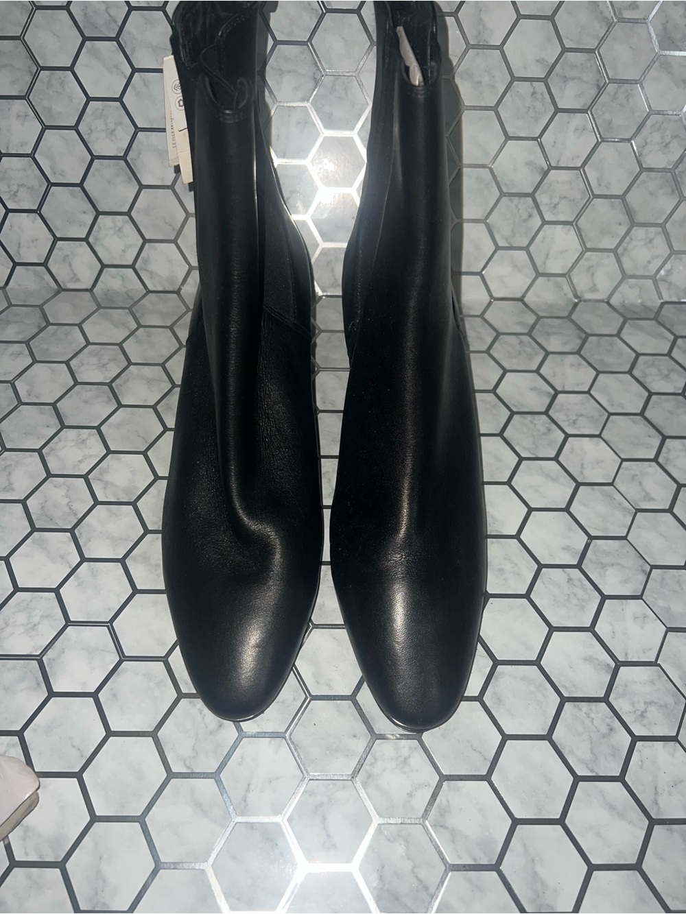 ZARA Black Women's Slip-On Leather Boots
